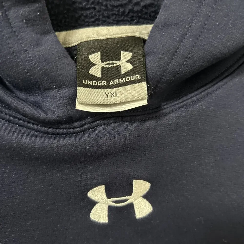 Under Armour Hooded Sweatshirt With Pocket-Blue- Size YXL